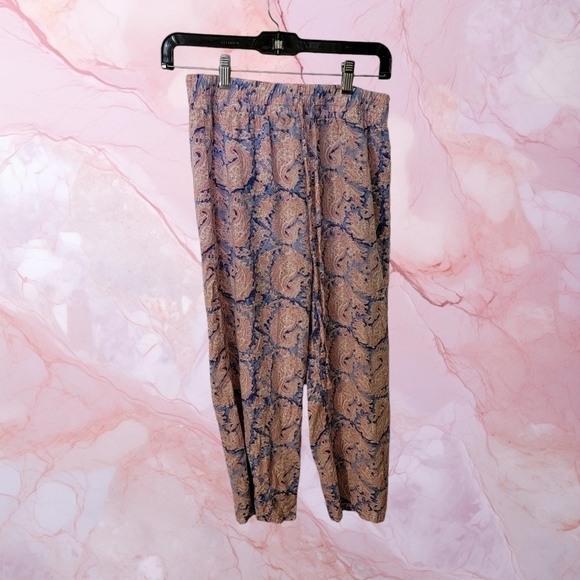 Hester & Orchard Sz S Palazzo Wide Leg Lounge Pant Boho Paisley T11 - Picture 1 of 6